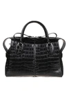 TOD'S D-STYLING M CROCO PRINT LEATHER BOWLING BAG