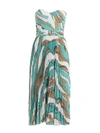 Elisabetta Franchi Longuette Dress In White Aquamarine Color And Beige In Multicolour