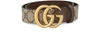 Gucci Brown Gg Supreme Marmont Leather Belt In Beige Ebony
