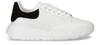 Alexander Mcqueen White And Black Runner Oversized Sneakers In Op Whi Whi Blk