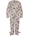 Isabel Marant Floral Print Long-sleeve Jumpsuit In Ecru