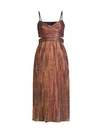 AIDAN MATTOX Pleated Cutout Mid-Length Dress