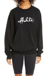 Off-white Felpa Girocollo Script 21 Regular In Black/ White