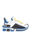 DOLCE & GABBANA SUPER KING WHITE BLUE AND BLACK trainers