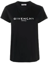 Givenchy Antique-effect Logo Print T-shirt In Black