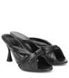 Balenciaga Drapy Knot-front Leather Mules In Black