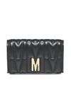 MOSCHINO MOSCHINO M PLAQUE QUILTED CLUTCH BAG