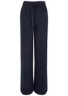 NANUSHKA ONI NAVY WIDE-LEG RIBBED-KNIT TROUSERS,3383605