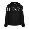 Valentino Black Logo-print Hooded Shell Jacket In Black
