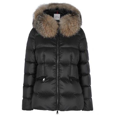 Moncler Boed Fur-trimmed Shell Jacket In Black