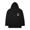 WOOYOUNGMI BLACK LOGO HOODED COTTON TOP,3872379