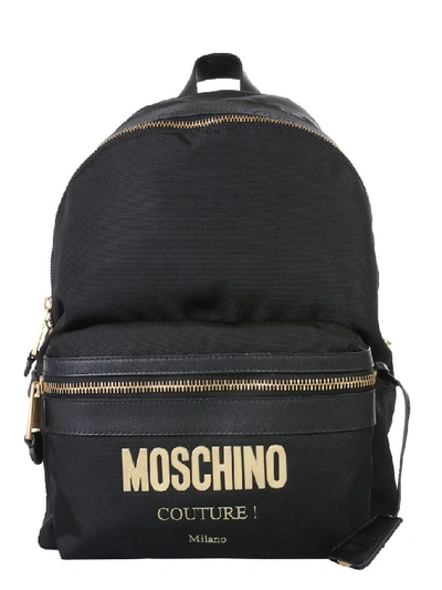 Moschino Black Nylon Backpack