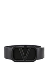 Valentino Garavani Vlogo Signature Leather Belt In Black