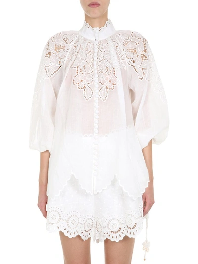 Zimmermann Carnaby Scallop Blouse In White