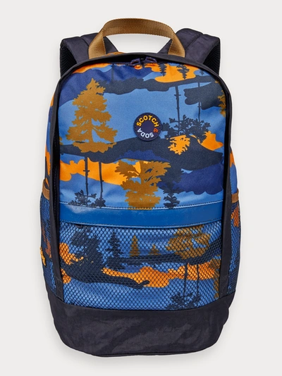 Scotch & Soda All-over Print Backpack In Blue