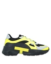 TOD'S TOD'S MAN SNEAKERS YELLOW SIZE 7.5 SOFT LEATHER, TEXTILE FIBERS