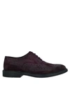 Grey Daniele Alessandrini Lace-up Shoes In Deep Purple