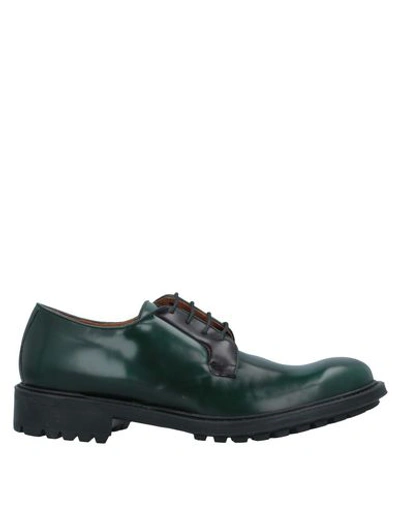 Daniele Alessandrini Laced Shoes In Emerald Green