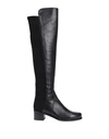 Stuart Weitzman Keelan City Microstretch And Leather Knee Boots In Black