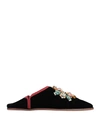 Roger Vivier Embellished Velvet Slippers In Black