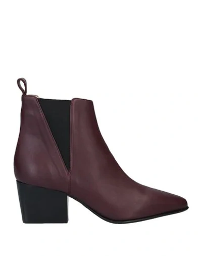 Pomme D'or Ankle Boots In Maroon