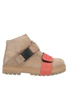 RICK OWENS RICK OWENS X BIRKENSTOCK WOMAN ANKLE BOOTS SAND SIZE 7 SOFT LEATHER,11922147RV 11