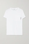 Brunello Cucinelli Bead-embellished Stretch-cotton Jersey T-shirt In White
