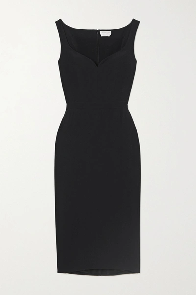 Alexander Mcqueen Sweetheart-neck Fitted Midi Dress In Black | ModeSens