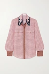 CHLOÉ CHECKED SILK-CREPE SHIRT