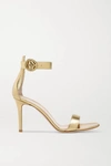 Gianvito Rossi Portofino 85 Metallic Leather Sandals In Gold