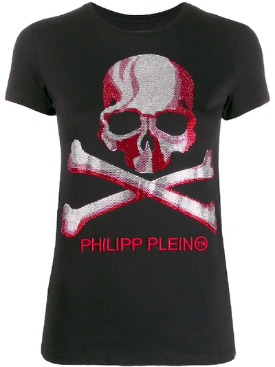 Philipp Plein Cross Bone Print T-shirt In Black