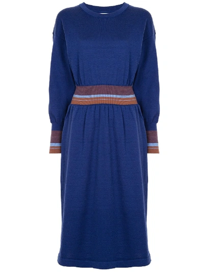 Coohem Tech Knit Dress In Blue