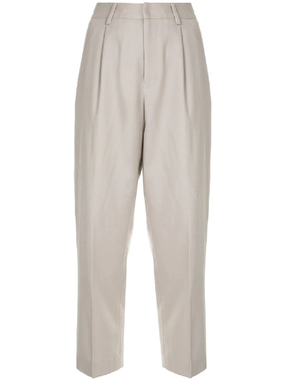 Coohem Knit Sideline Flannel Trousers In Grey