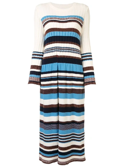 Coohem Multi-stripe Knitted Dress In White