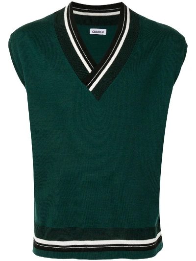 Coohem V-neck Jumper Waistcoat In Green
