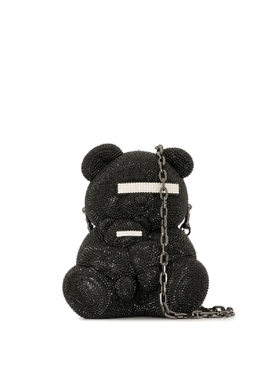 Undercover Crystal-embellished Teddy Bear Mini Bag In Black