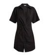 ALEXANDER WANG TWIST-DETAIL MINI SHIRT DRESS,15625148