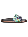 ROBERT GRAHAM MEN'S RECON PRINTED LEATHER POOL SLIDES,0400012807854