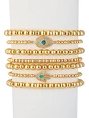 Eye Candy La Luxe Hamsa & Eye 7-piece 18k Goldplated & Cubic Zirconia Beaded Bracelet Set