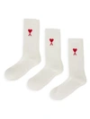 Ami Alexandre Mattiussi 3-pack Ami De Coeur Socks Set In Off White