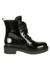 PRADA LACE-UP SIDE ZIP HIGH BOOTS,11441975