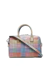 GANNI CHECKED LEATHER TOTE BAG