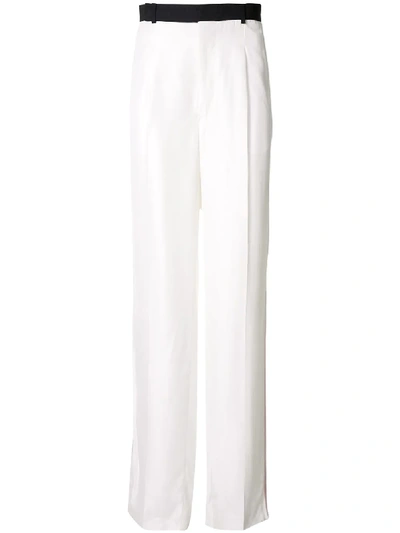 Haider Ackermann Contrast Waistband Trousers In White
