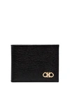 Ferragamo Gancini Logo-plaque Wallet In Black