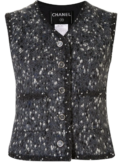 Pre-owned Chanel 2001 V-neck Gilet In Blue