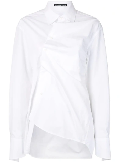 Aganovich Twist Front Longline Shirt In White