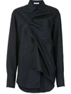 Aganovich Twist Front Longline Shirt In Black
