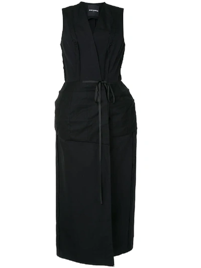 Aganovich Long Wrap-around Gilet In Black