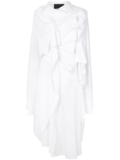 Aganovich Deconstructed Shirt Dress In White
