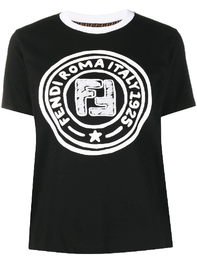 Fendi X Joshua Vides Logo Print T-shirt In Black